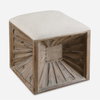Jia Wooden Ottoman, by Uttermost, 17.37" width x 20" height x 17.37" depth thumbnail 1