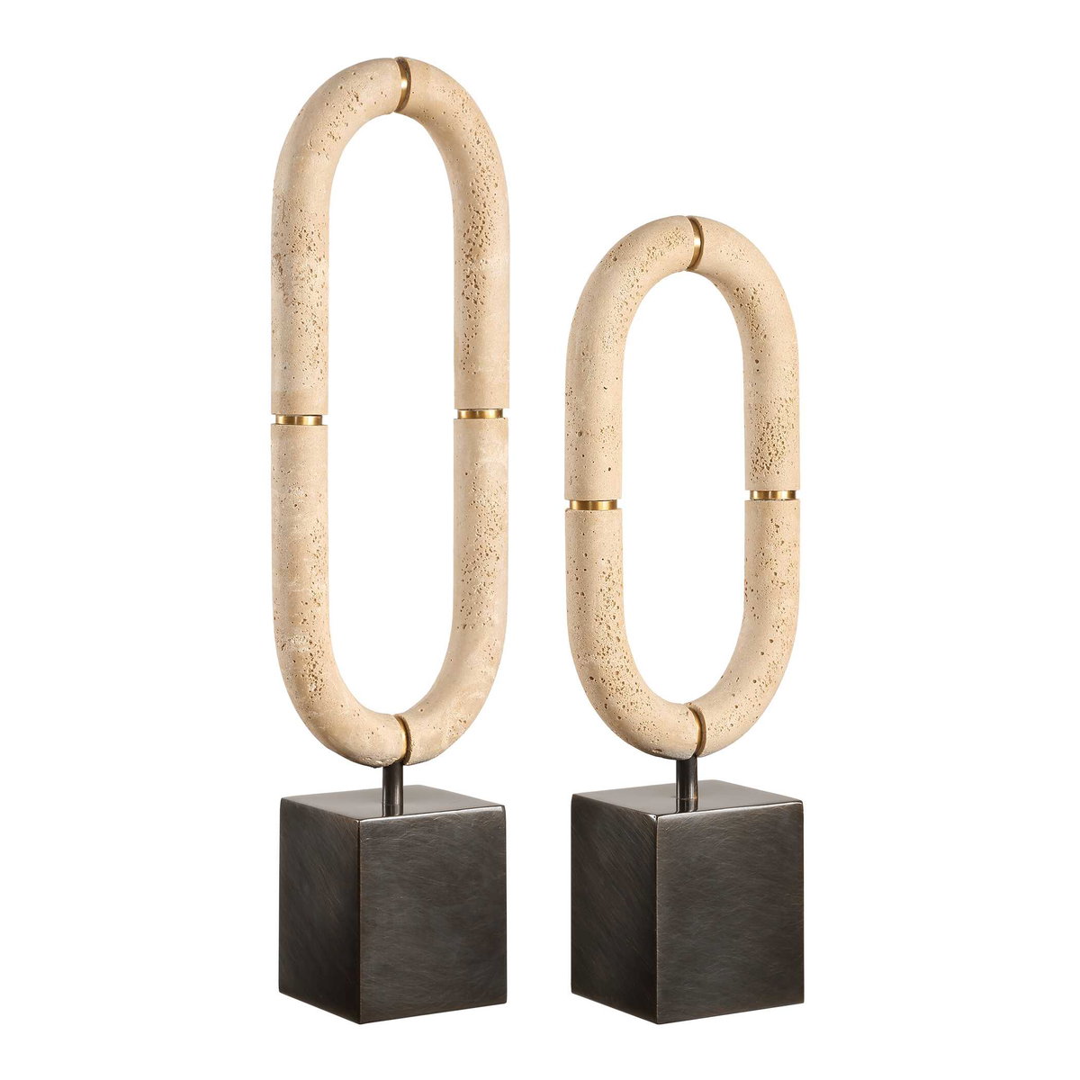 Oval Sculptures Fusion Set/2, Figurines & Statue by Uttermost, 6.25" width x 22.25" height x 4" depth View 3