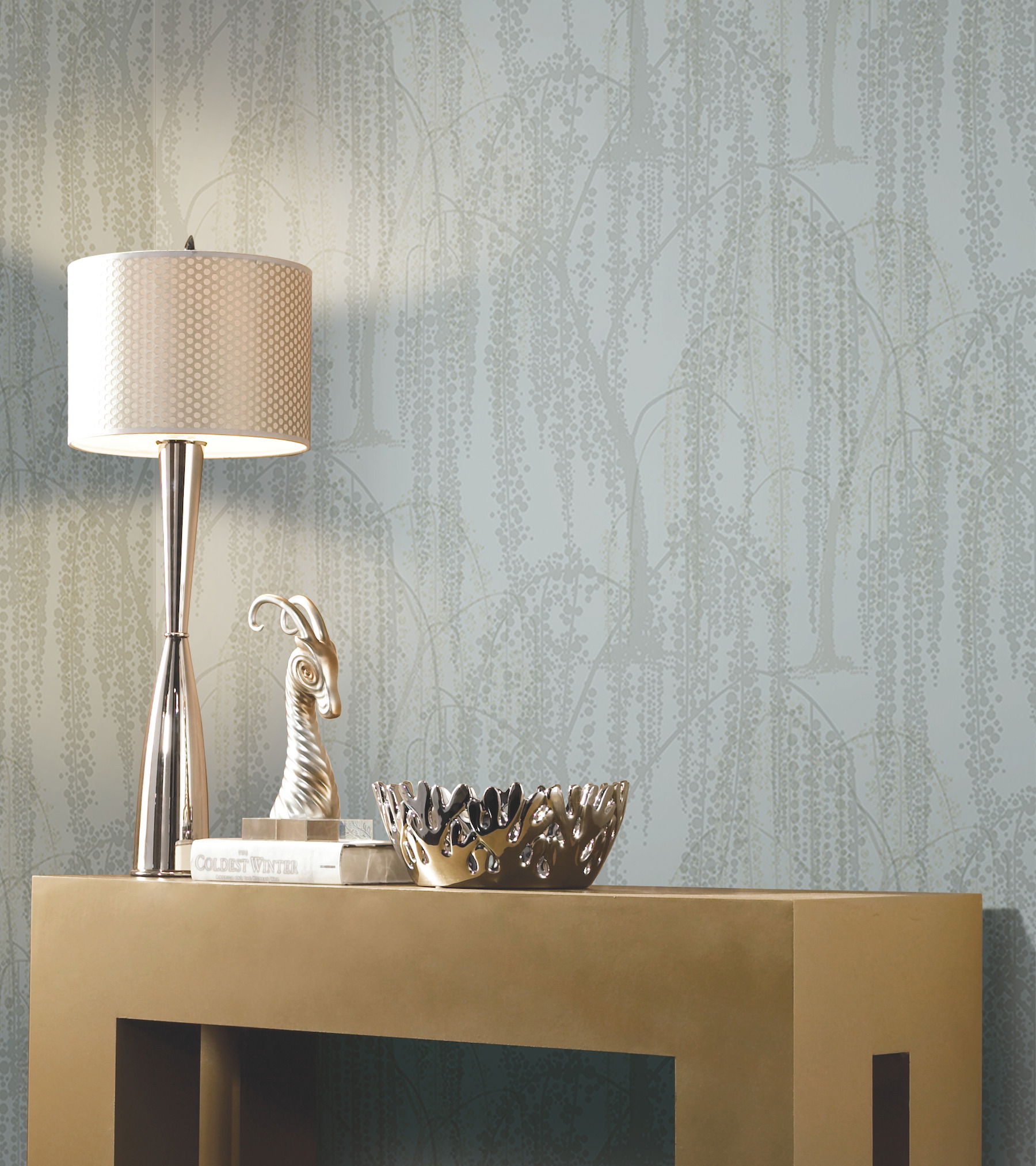 Willow Glow Smokey Blue Wallpaper large image 