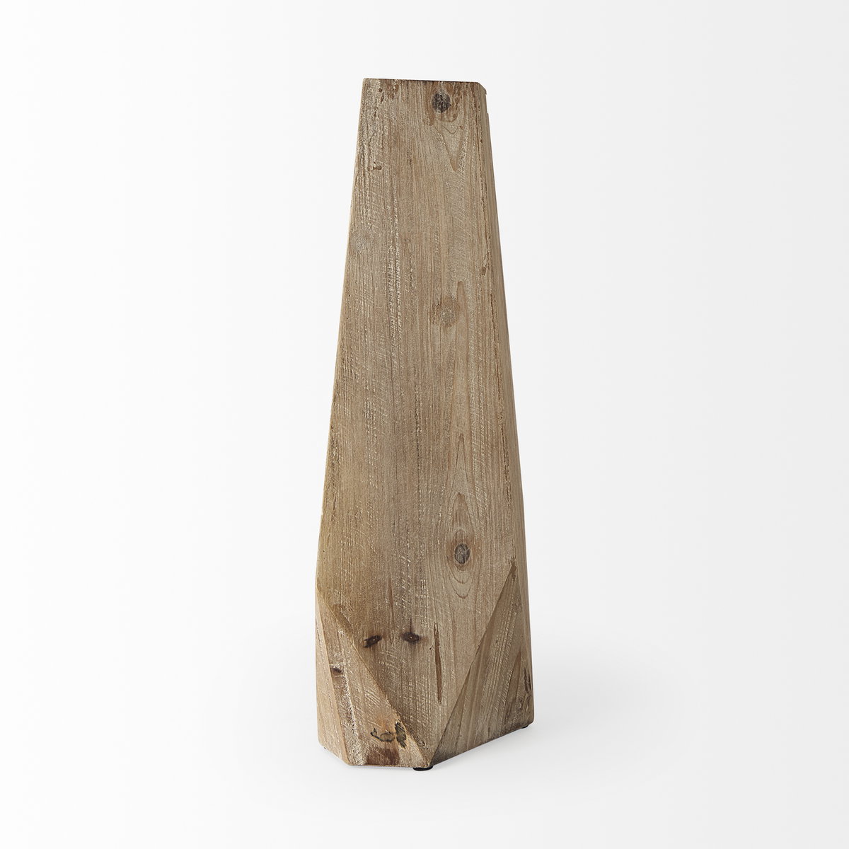 Allen I Large Natural Wooden Base Oval Vase, by Mercana, 10" length x 5.51" width x 19.25" height View 5