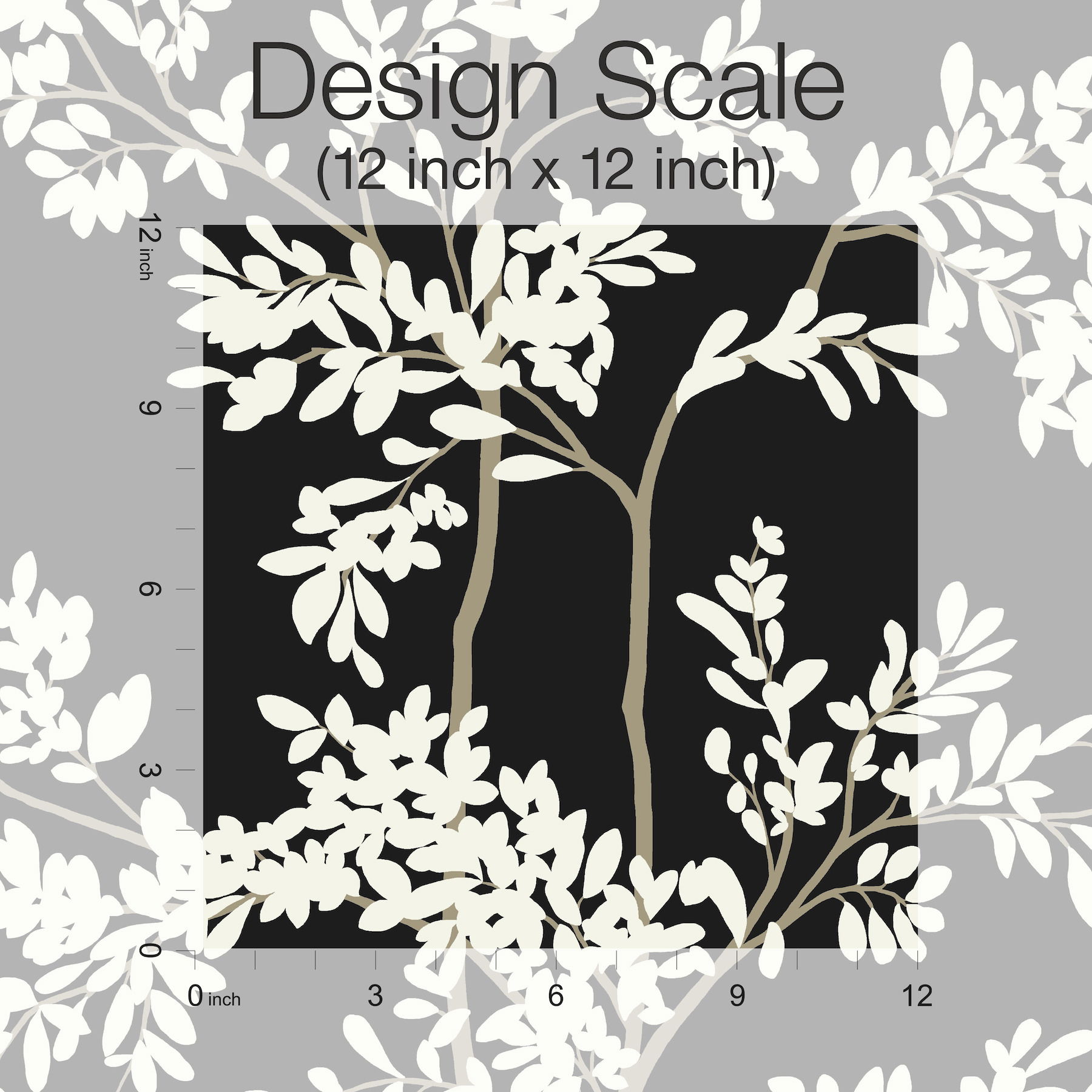Lunaria Silhouette Black & White Wallpaper large image 