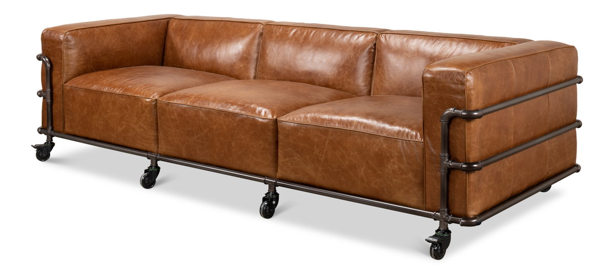 Antwerp Sofa, by Sarreid, 3'4" length x 8'6" width x 2'4" height View 1