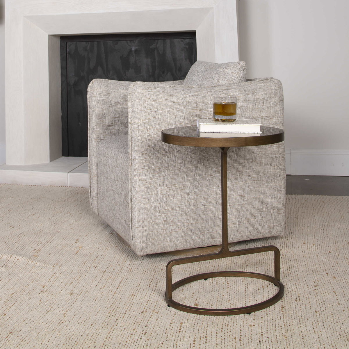 Jessenia Stone Accent Table, Side & End Table by Uttermost, 18" width x 23" height x 12" depth View 4