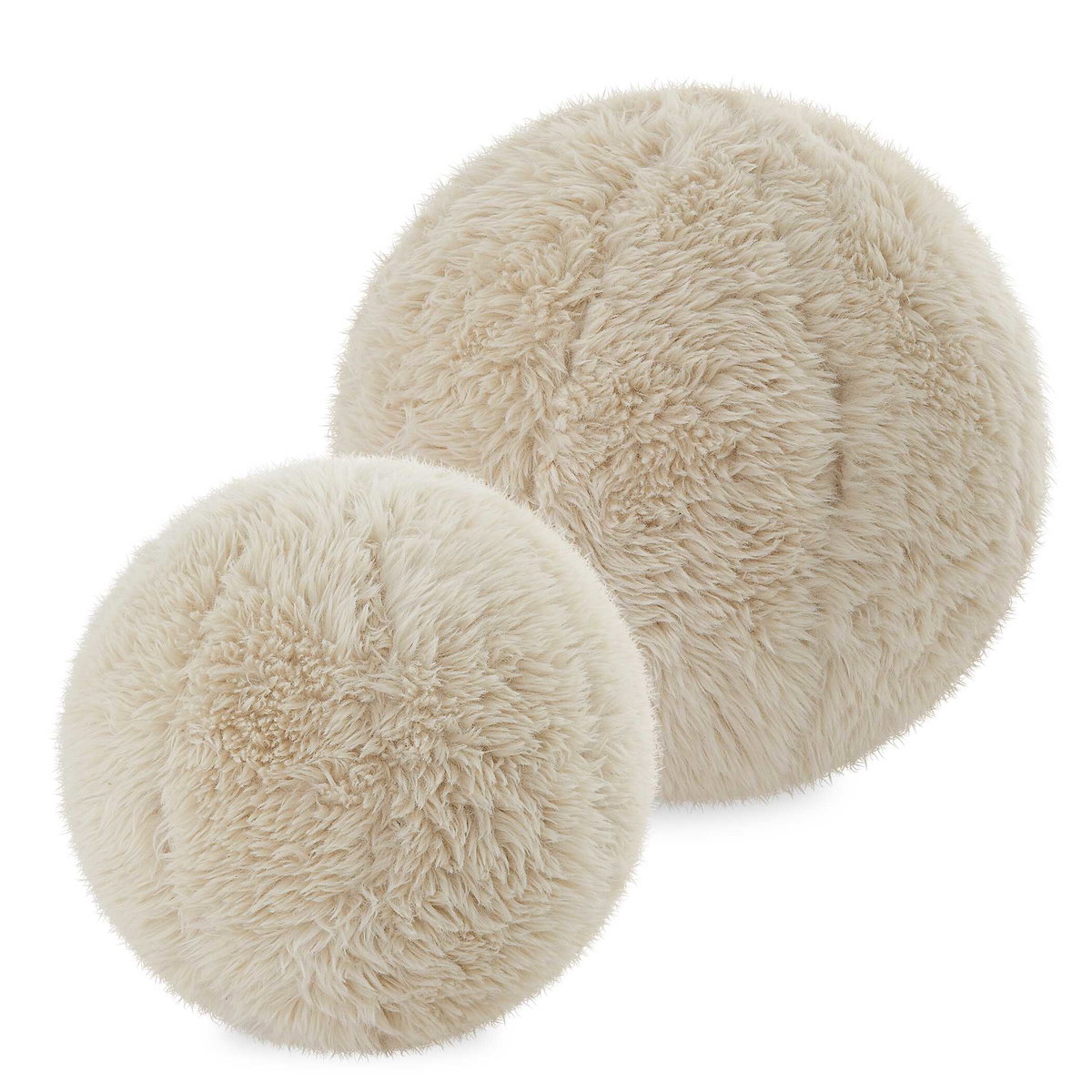 Abide Ball Sheepskin Pillows Set/2, Decorative Pillow by Uttermost, 11" width x 11" height x 11" depth View 1