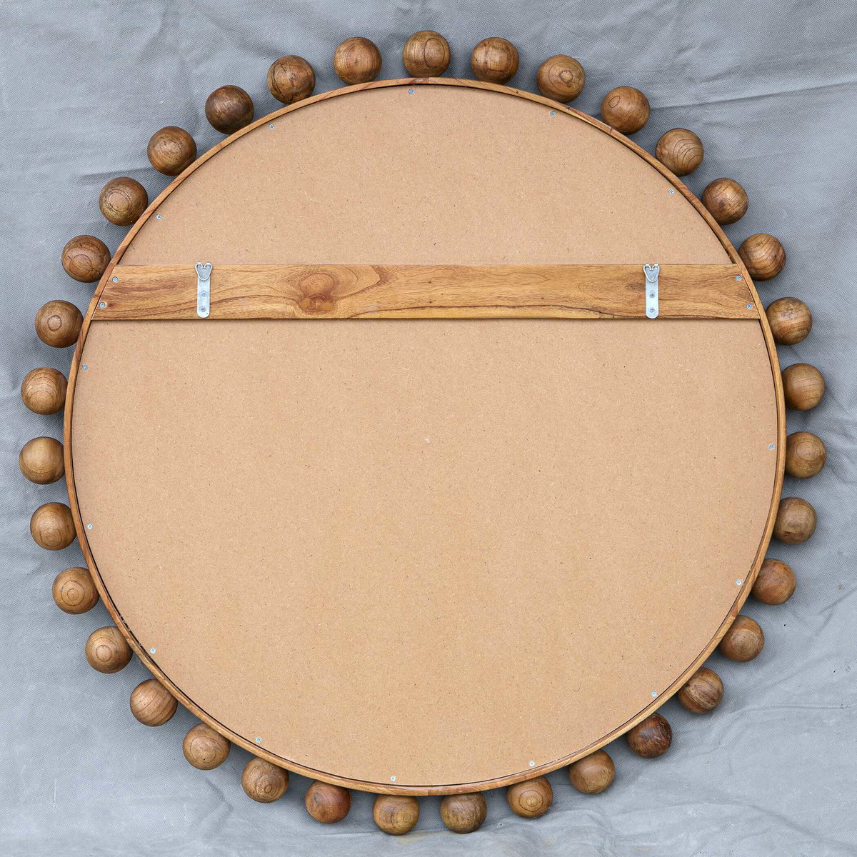 Cyra Wood Beaded Round Mirror, by Uttermost, 3'8" width x 3'8" height x 2.5" depth View 9