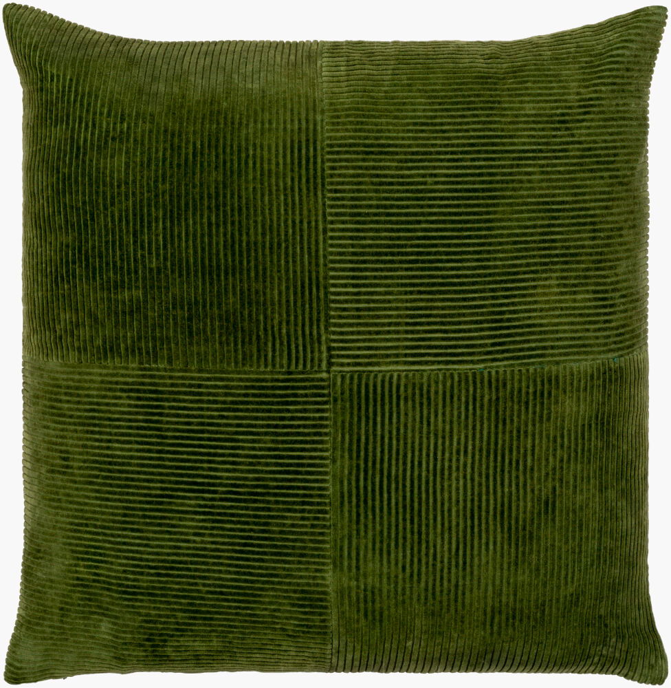Corduroy Quarters Accent Pillow, Decorative Pillow by Surya, 18" length x 18" width