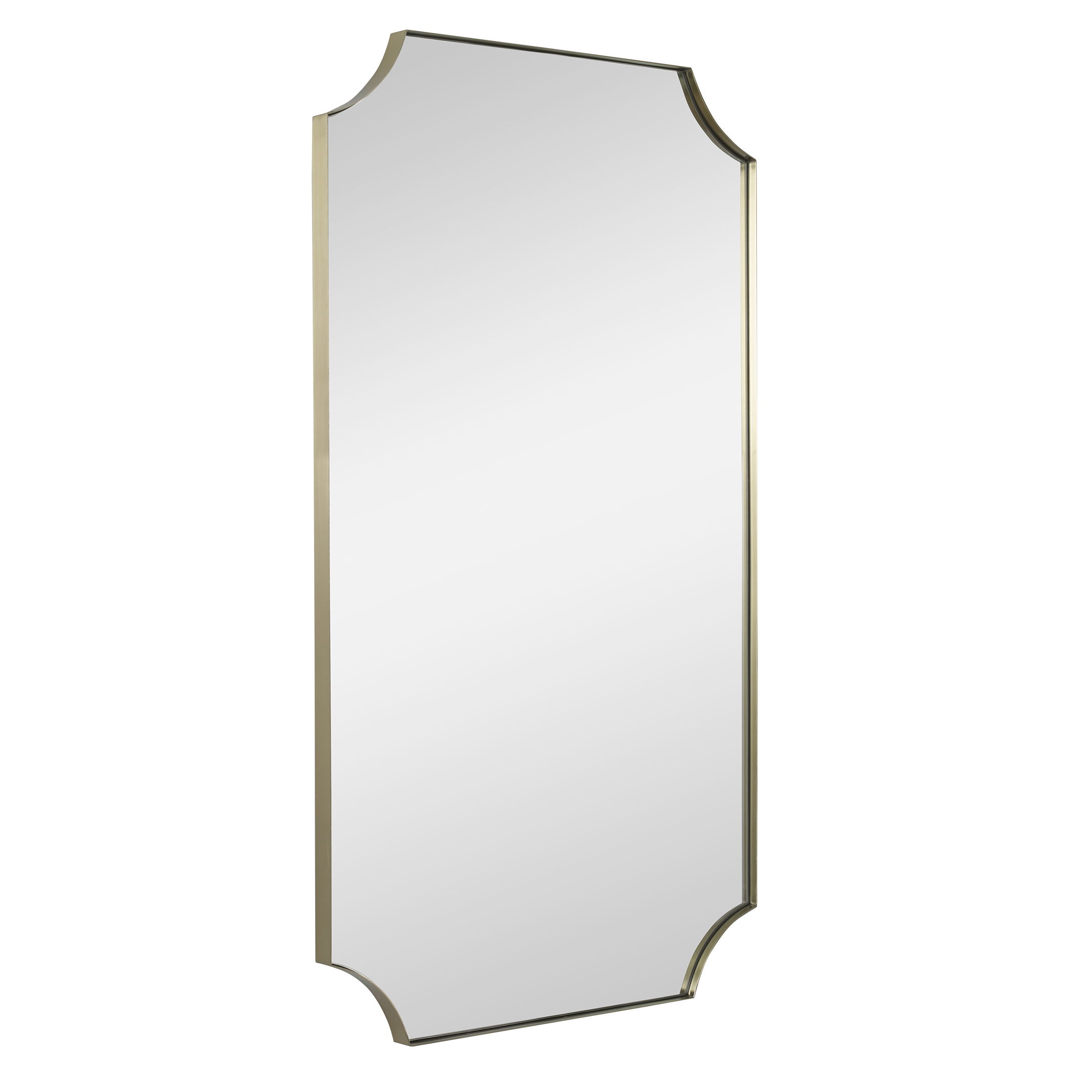 Lennox Brass Scalloped Corner Mirror large image 