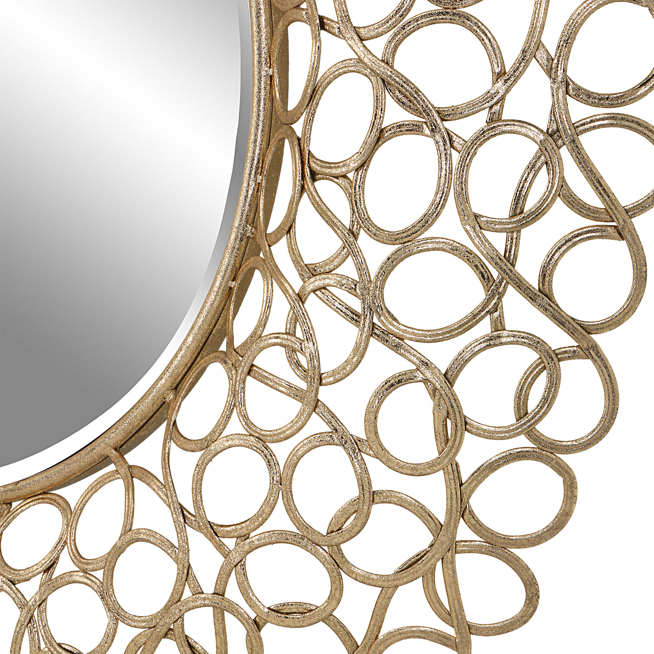 Swirl Round Gold Mirror large image 