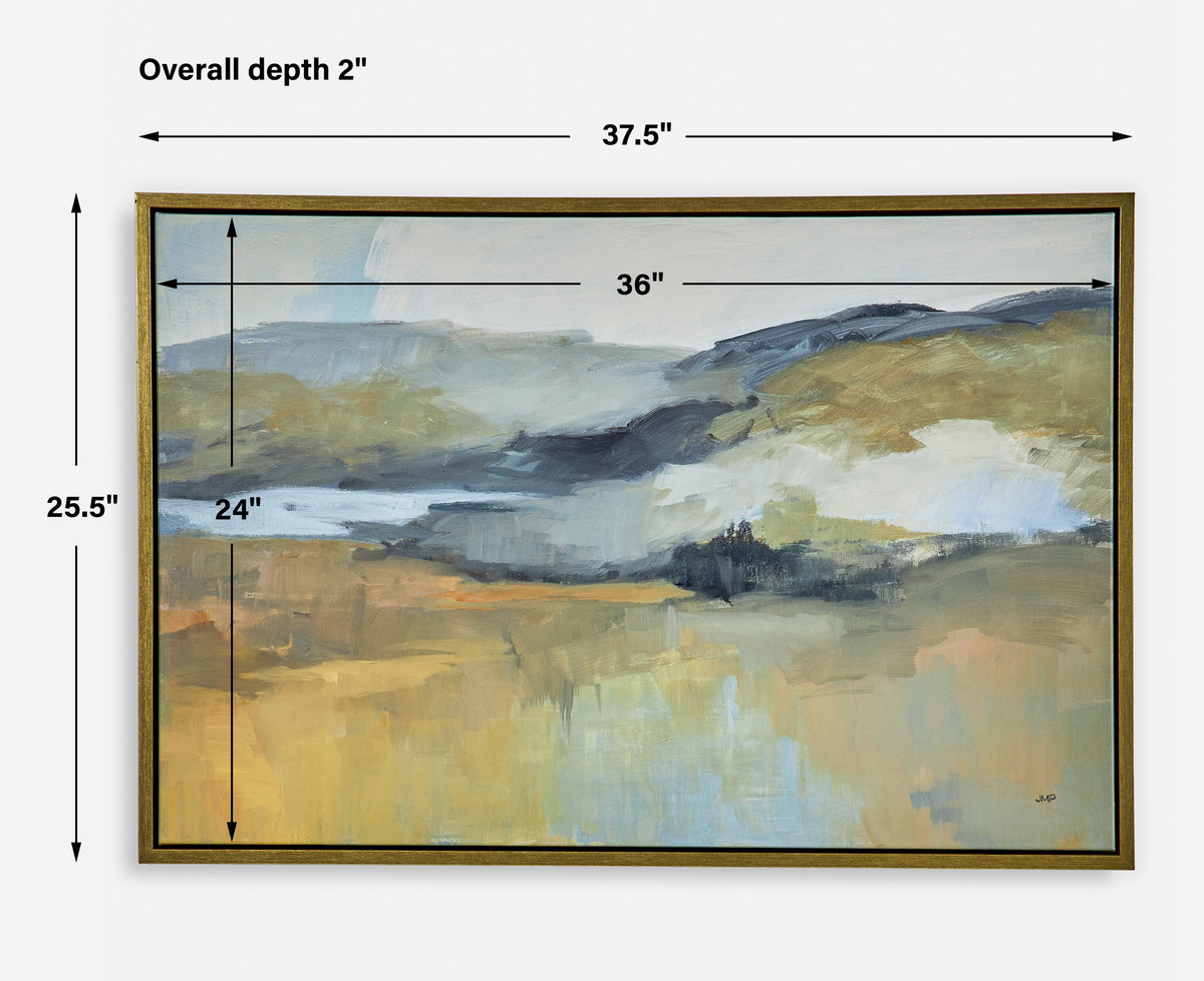 Folded Hills Framed Landscape Art, by Uttermost, 37.5" width x 25.5" height x 2" depth View 3