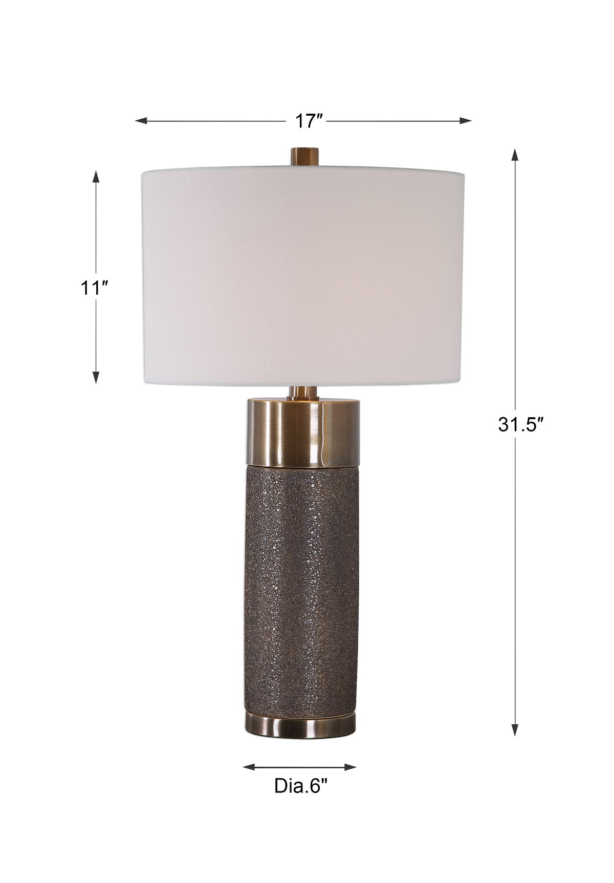 Brannock Bronze Table Lamp, by Uttermost, 17" width x 31.5" height x 17" depth View 3