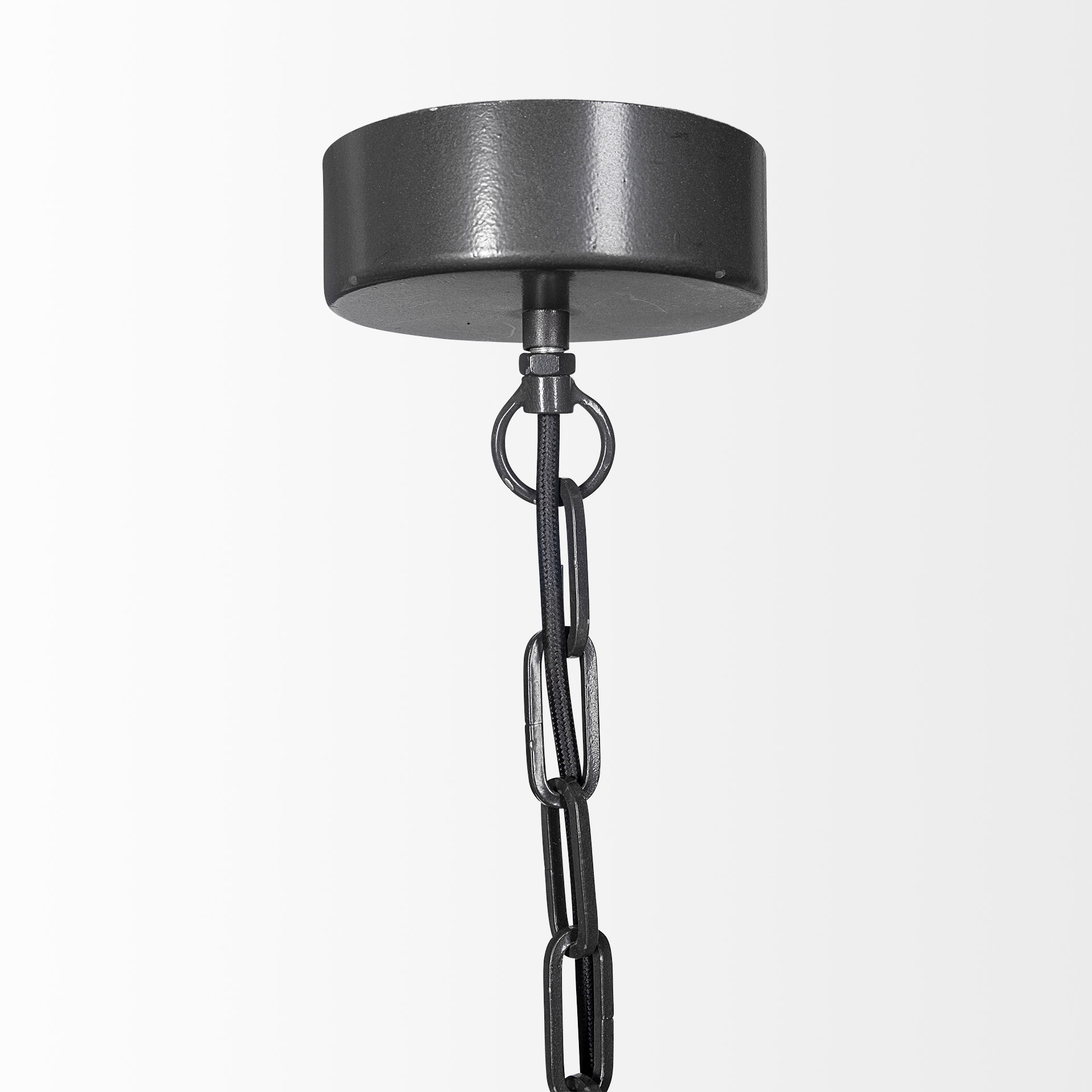Liam I 32x30 Black Wooden Bead Bowl-Style Four Bulb Chandelier large image 