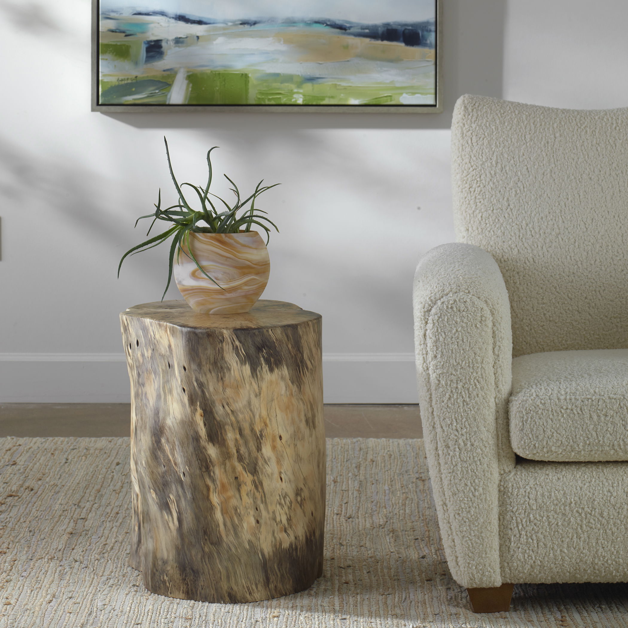 Habitat Natural Accent Stool, Furniture by Uttermost, 16" width x 20" height x 16" depth View 2