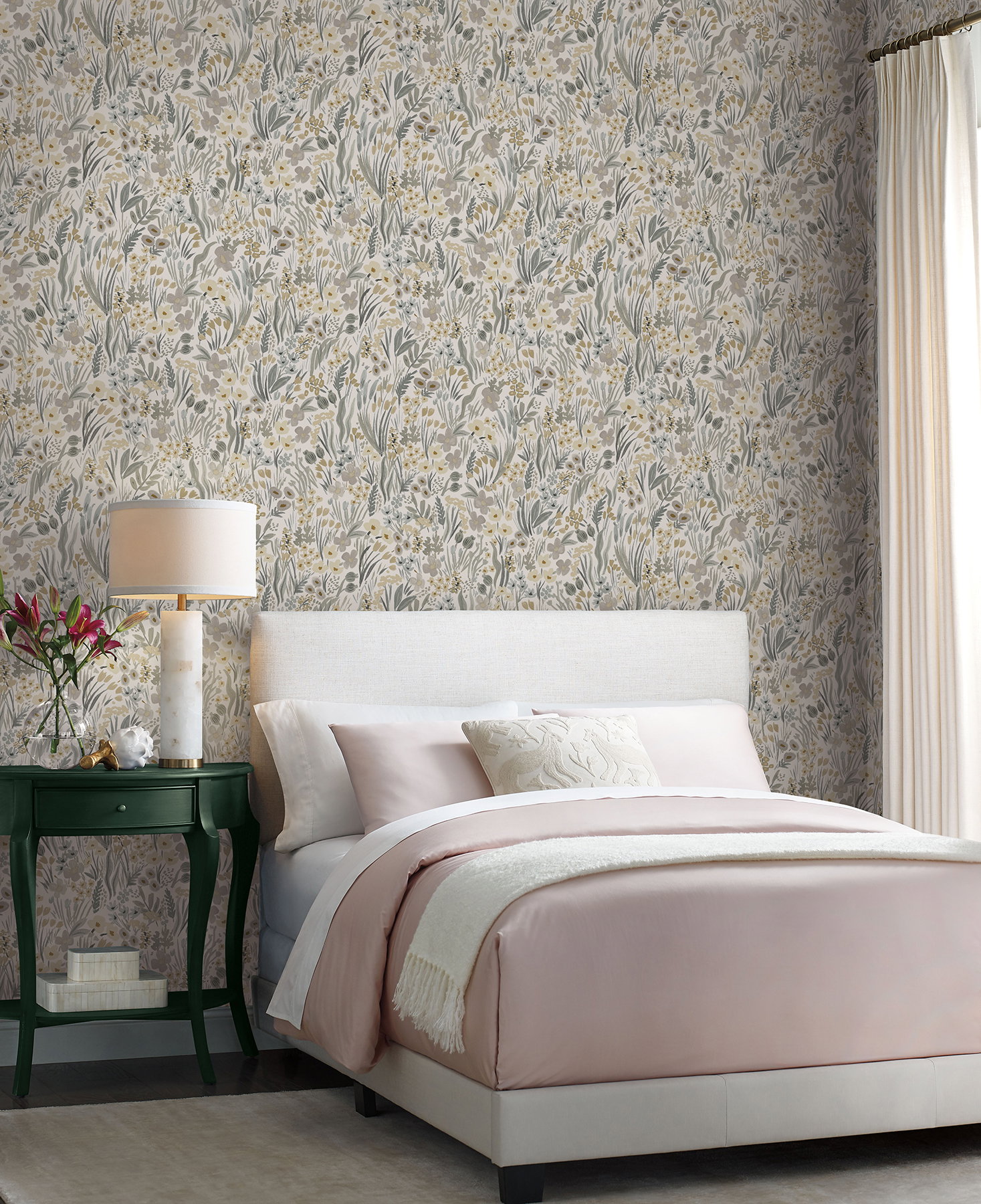 Lea Linen Peel & Stick Wallpaper, by York Wall, 20' length x 2'3" width x 0.02" depth View 2