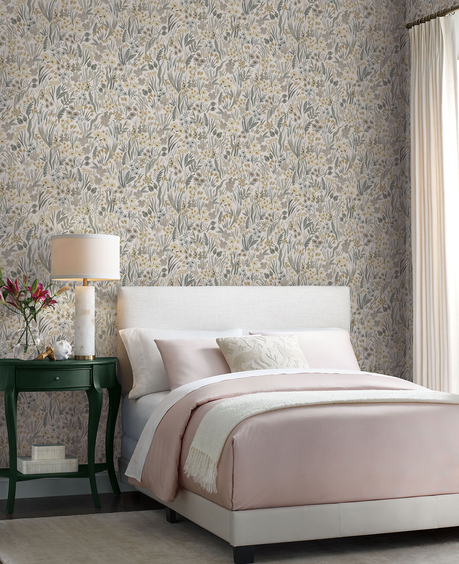 Lea Linen Peel & Stick Wallpaper large image 