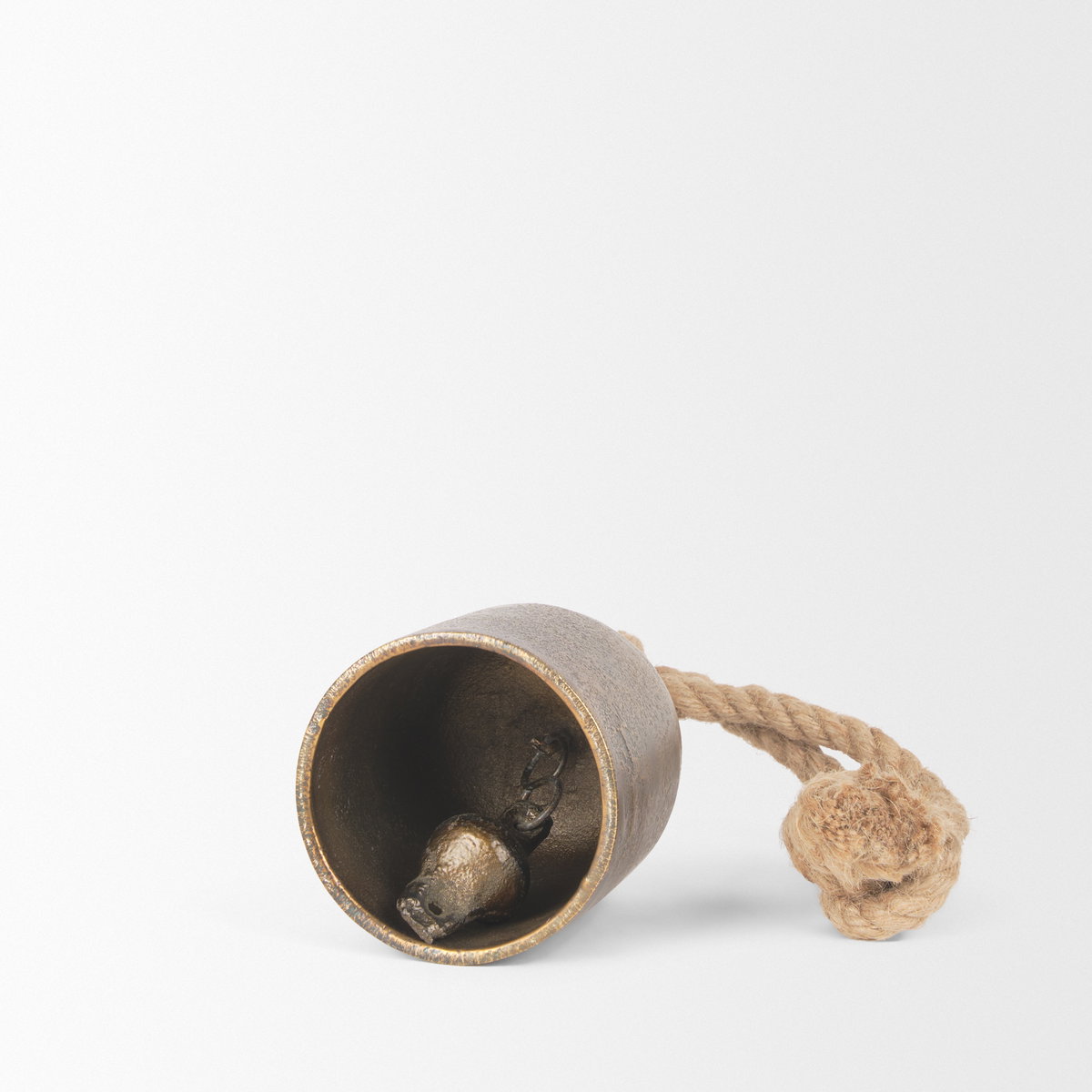 Quincy Small Gold Metal Decorative Bell Object, Decorative Object by Mercana, 3.5" length x 3.5" width x 6" height View 8