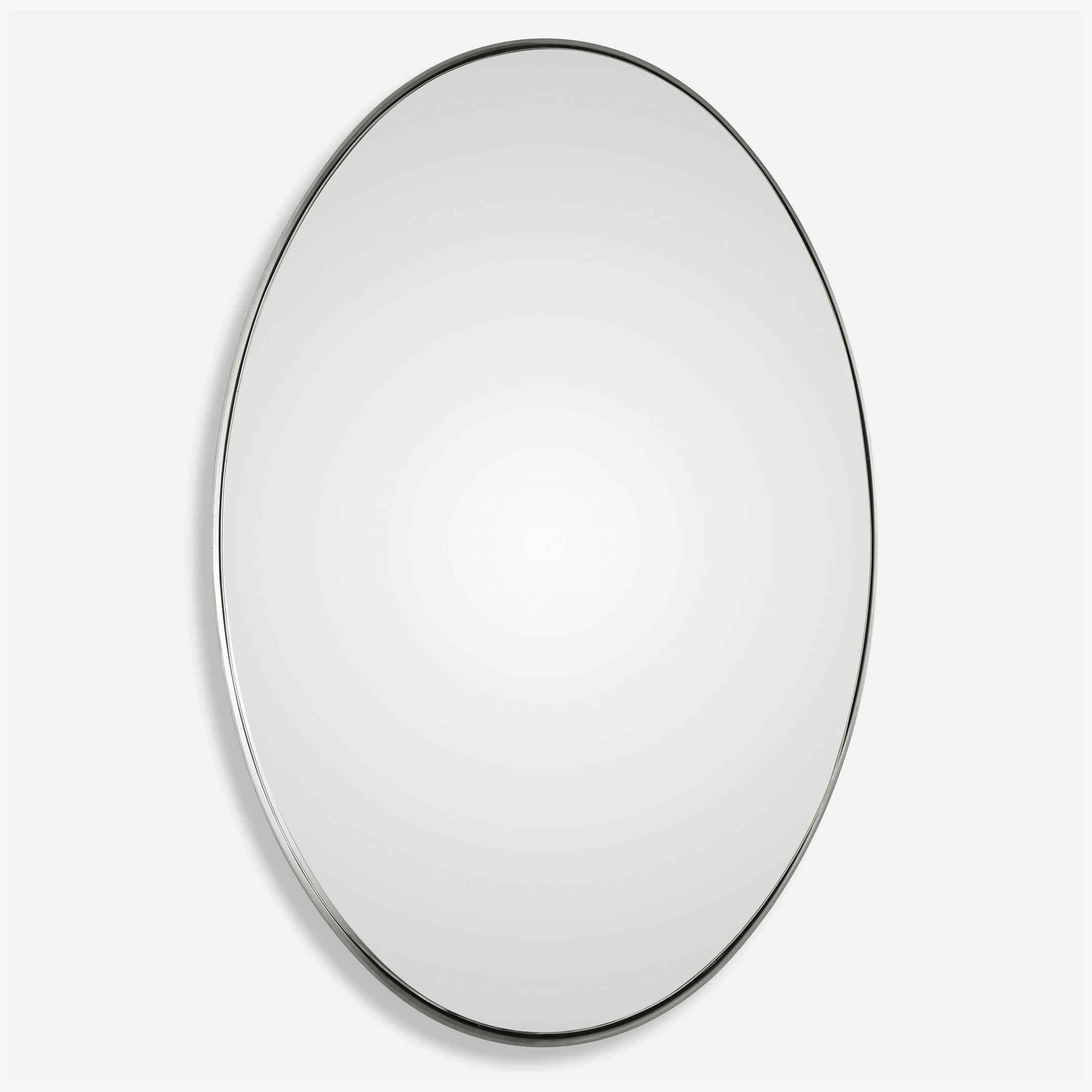 Pursley Brushed Nickel Oval Mirror, by Uttermost, 20" width x 30" height x 2.25" depth View 1