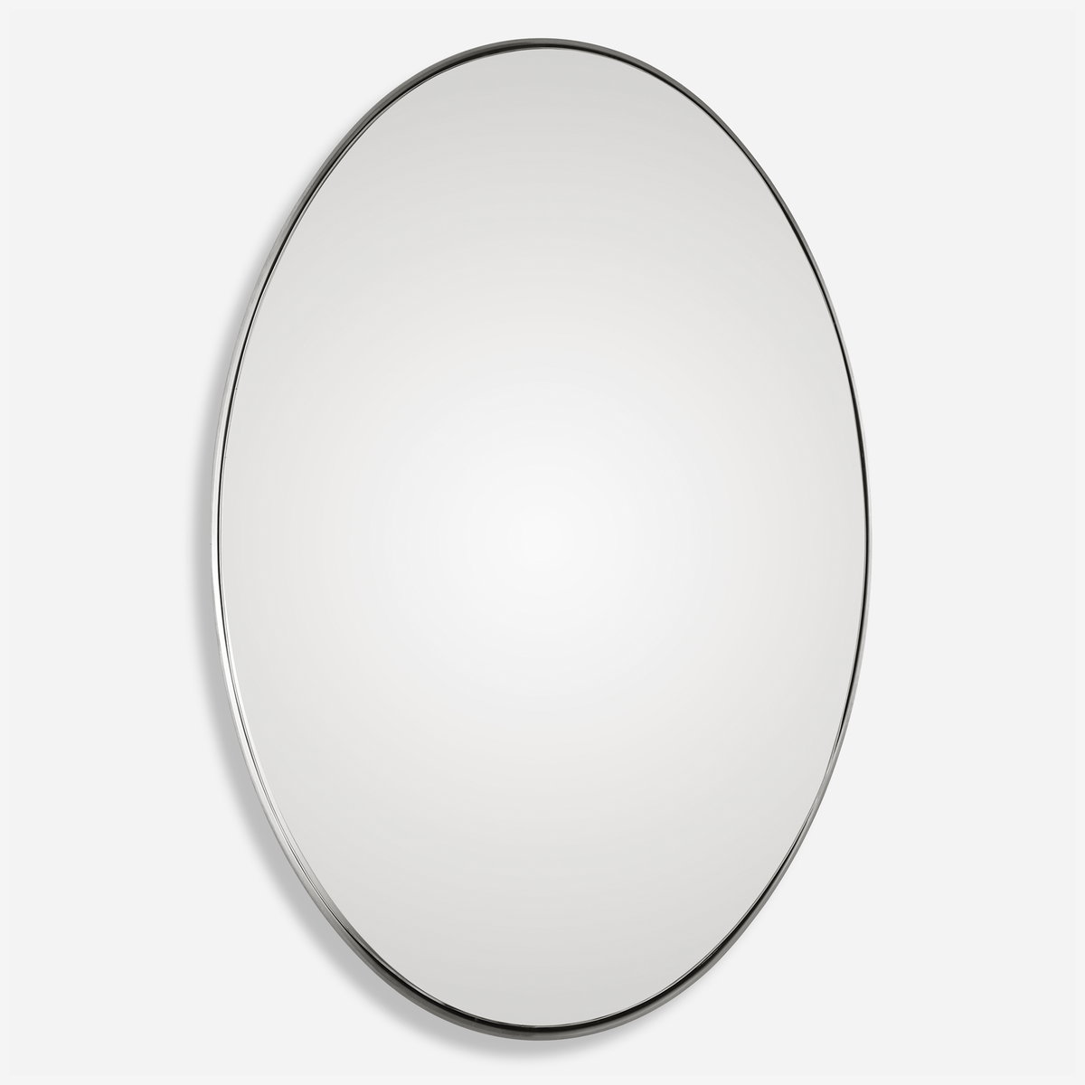 Pursley Brushed Nickel Oval Mirror, by Uttermost, 20" width x 30" height x 2.25" depth View 1