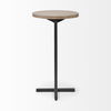 Ballatine 15L x 15W x 27H Brown Wood Round Top with Black Metal Base Accent Table thumbnail 4