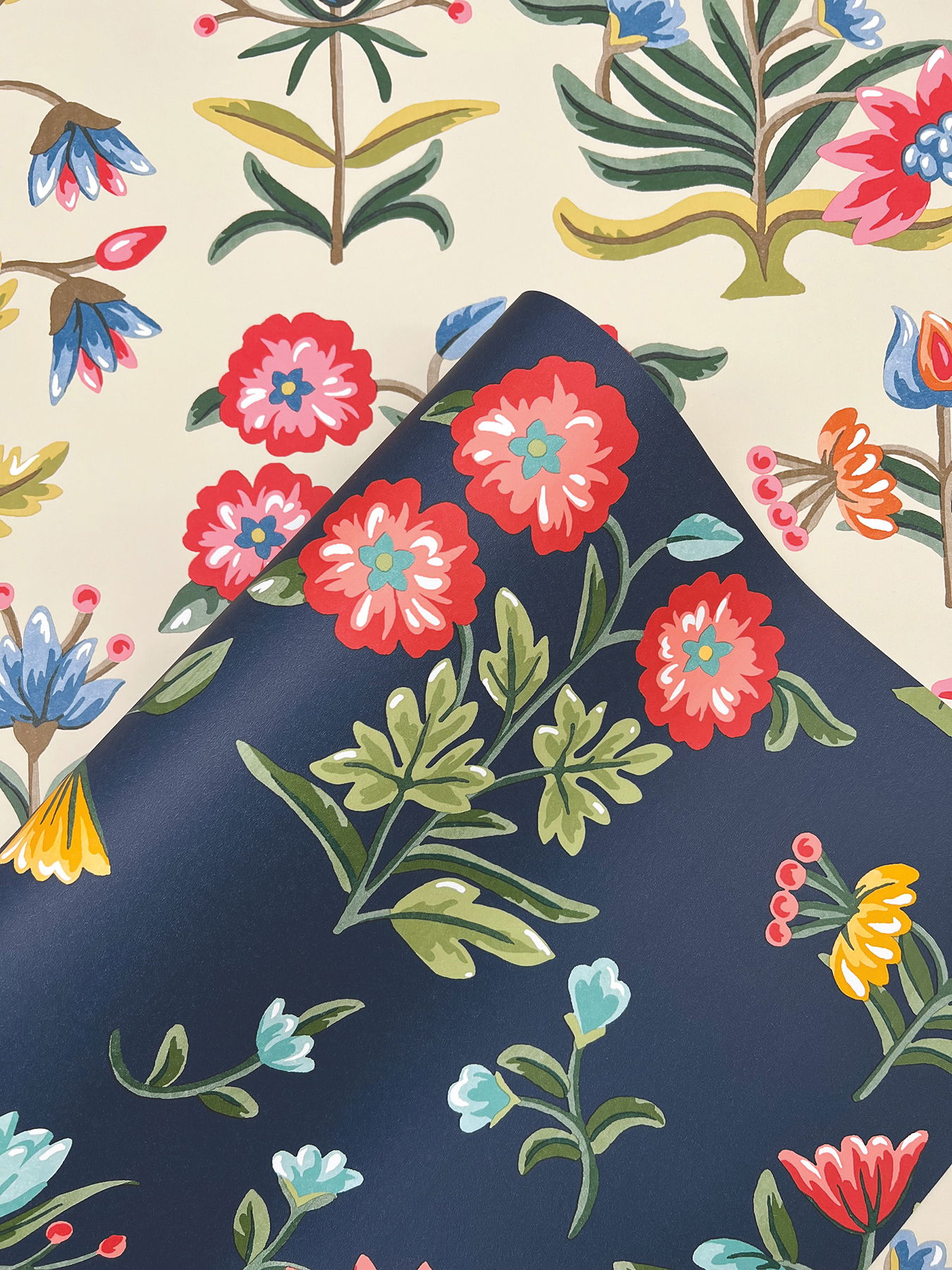 Heirloom Floral Taupe & Multi Peel & Stick Wallpaper large image 