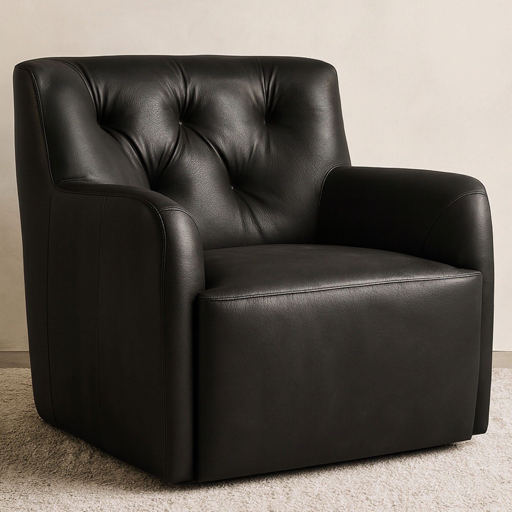 Sullivan Swivel Chair Black, Accent Chair by Moe's Home, 34.65" width x 33" height x 34.65" depth View 8
