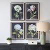 Florals On Black Framed Prints, Set/4 thumbnail 1