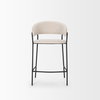 Carolyn Counter Stool with Oatmeal Fabric & Matte Black Metal, Counter & Bar Stool by Mercana, 19.29" length x 20.4" width x 35.8" height thumbnail 3