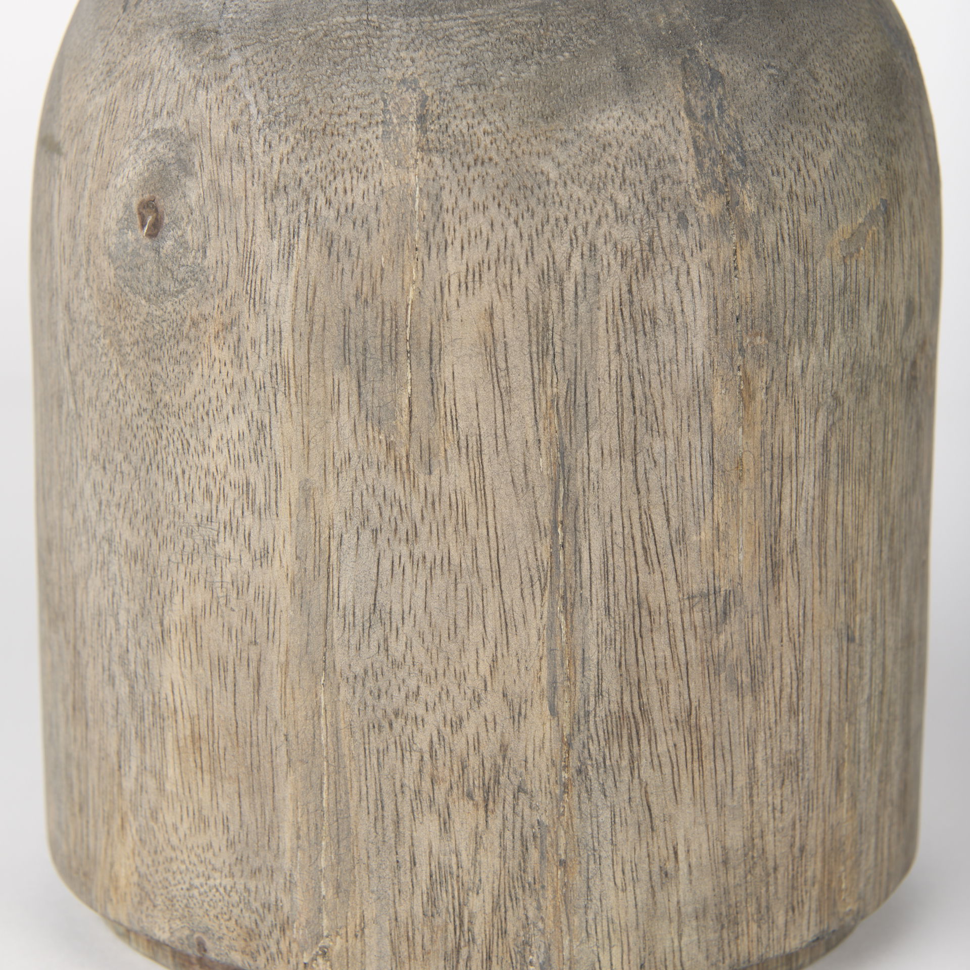 Knox Short Gray-Wash Wood Decorative Object, by Mercana, 6" length x 6" width x 7" height View 5
