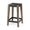 Nell 26' Seat Height Black Metal Seat & Foot Rest With Brown Wood Legs Stool, Counter & Bar Stool by Mercana, 15" length x 15" width x 26" height thumbnail 1