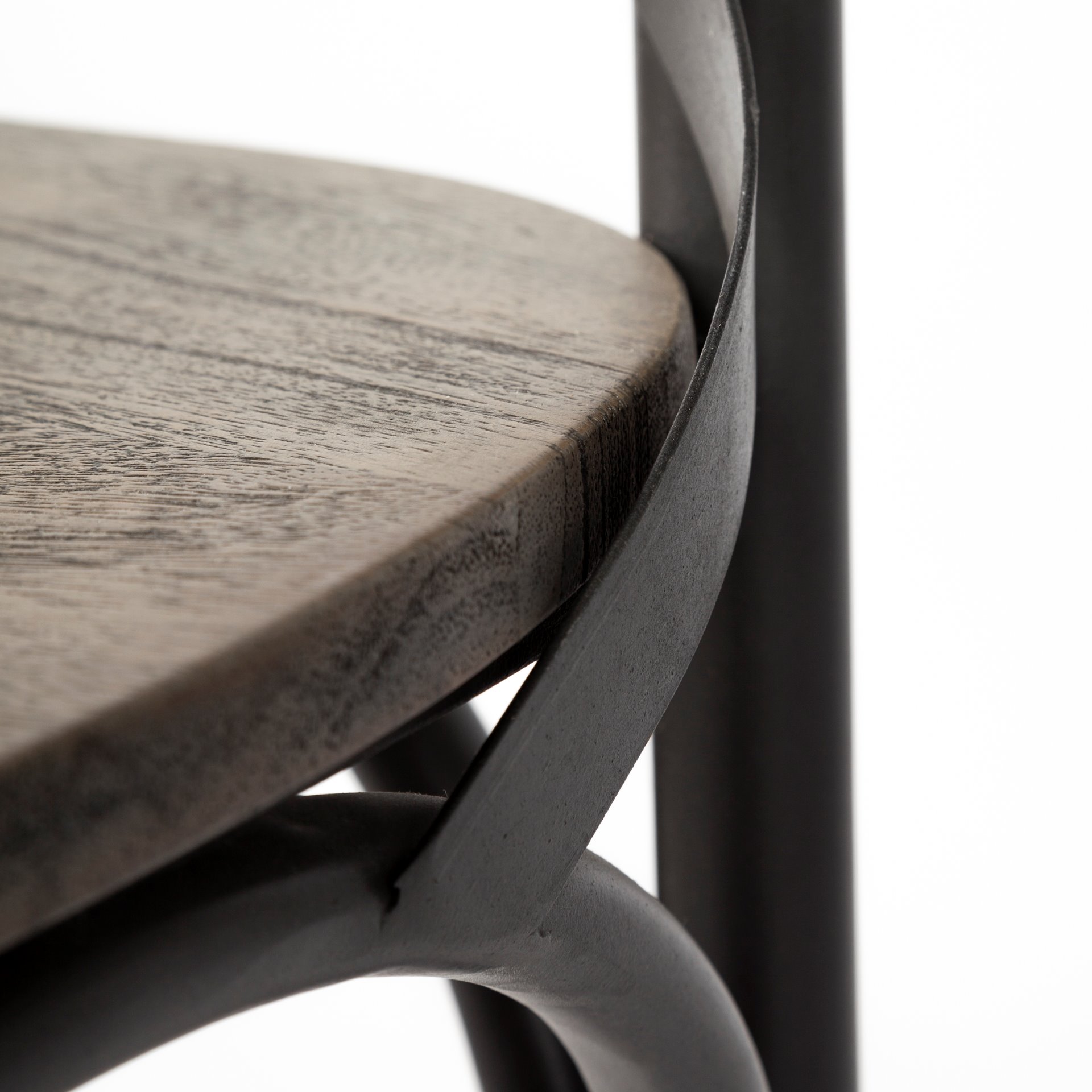 Etienne I Brown Solid Wood Seat Grey Iron Frame Dining Chair large image 