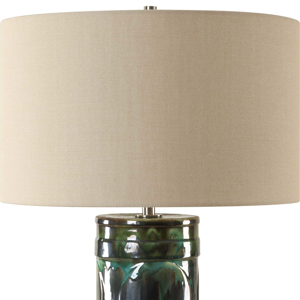 Loch Green Glaze Table Lamp, by Uttermost, 1'5" width x 2'4.25" height x 1'5" depth View 6