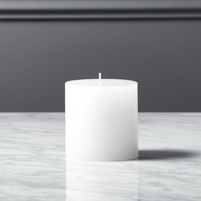 Online Designer Bedroom 3"x3" White Pillar Candle