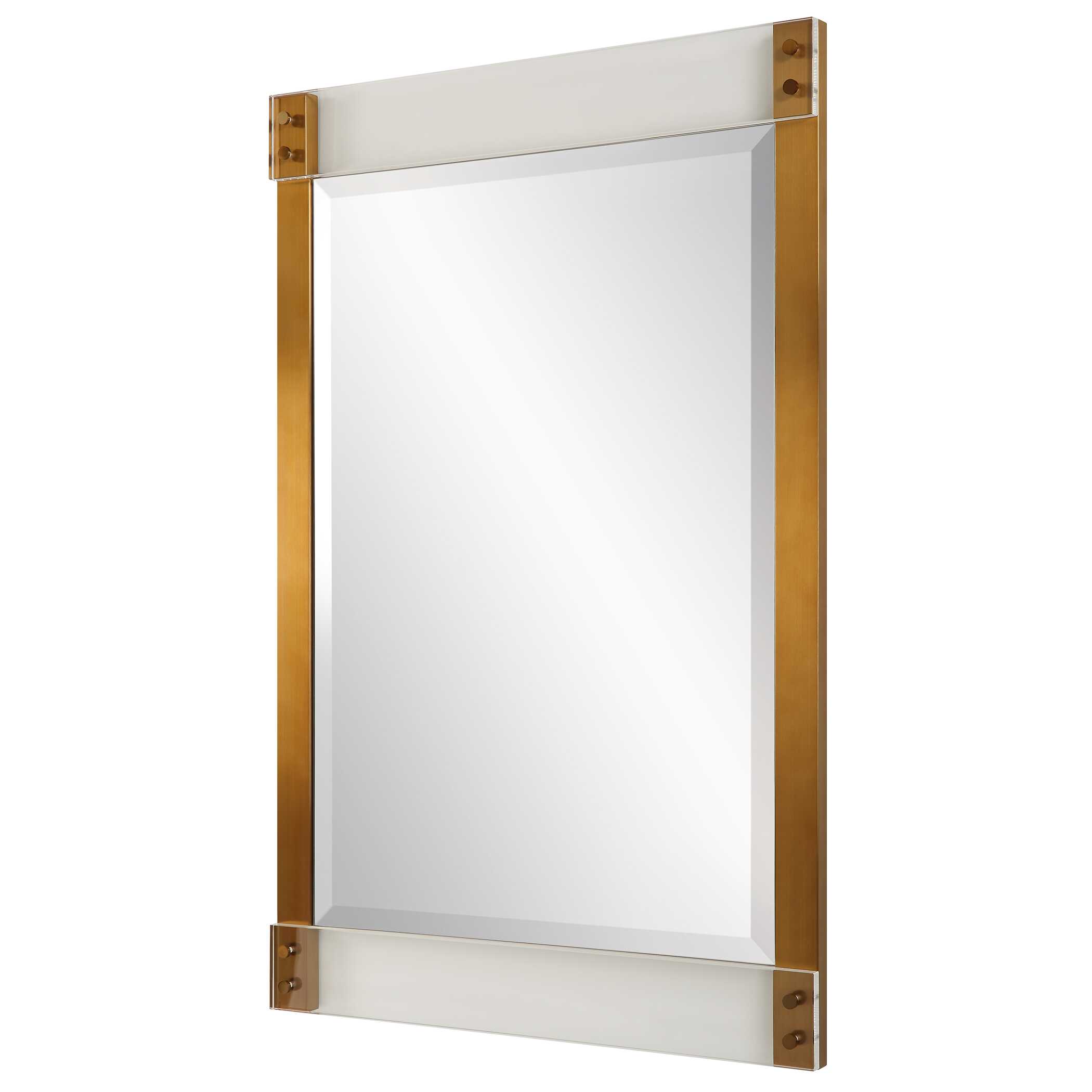 Nera Plated Brass Mirror, by Uttermost, 28" width x 44" height x 2" depth View 5