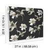 Large Parrot Tulip Black Peel & Stick Wallpaper, by York Wall, 20' length x 2'3" width x 0.02" depth thumbnail 6