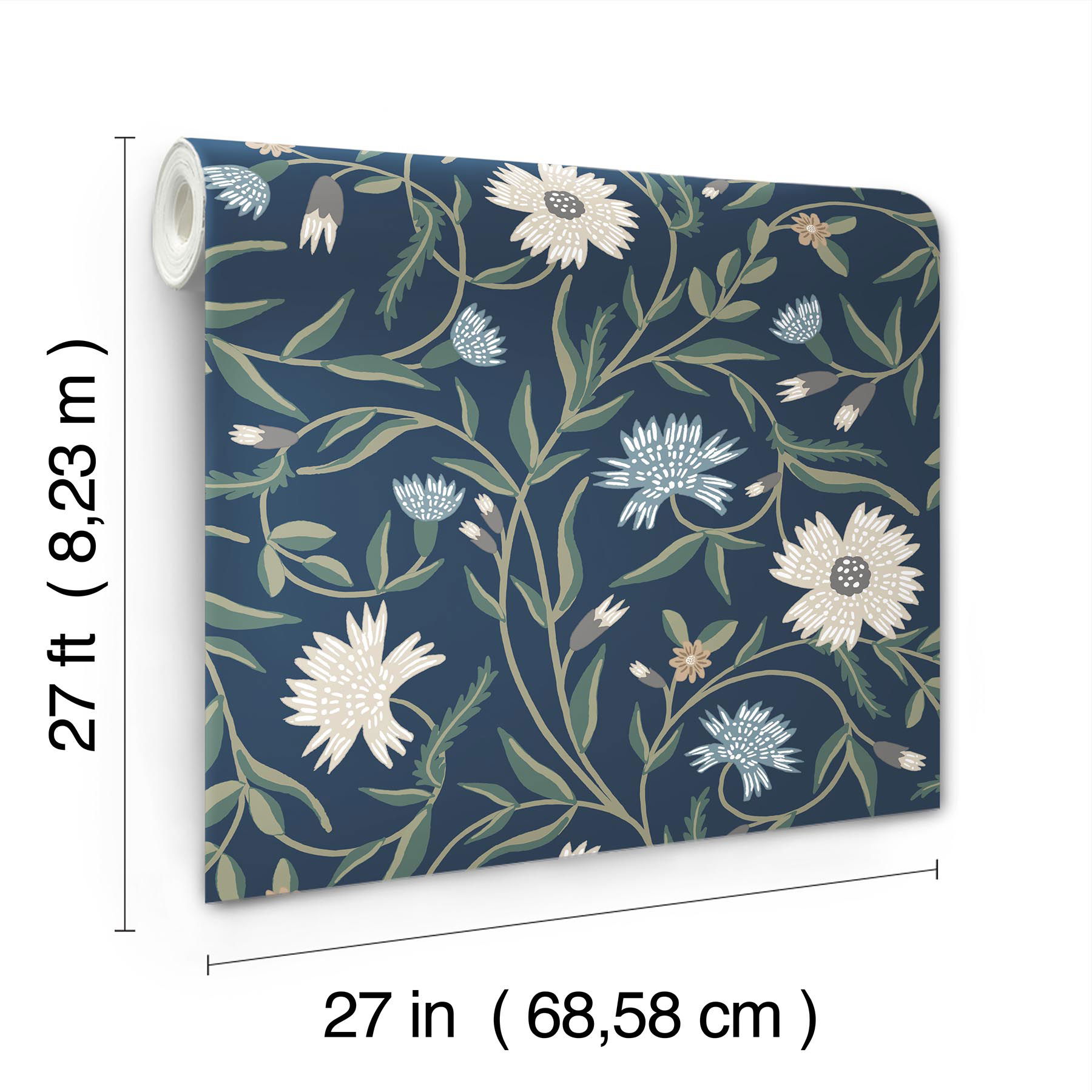 Aster Navy Wallpaper large image 