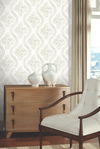 Coverlet Floral Grey & Off White Wallpaper thumbnail 2