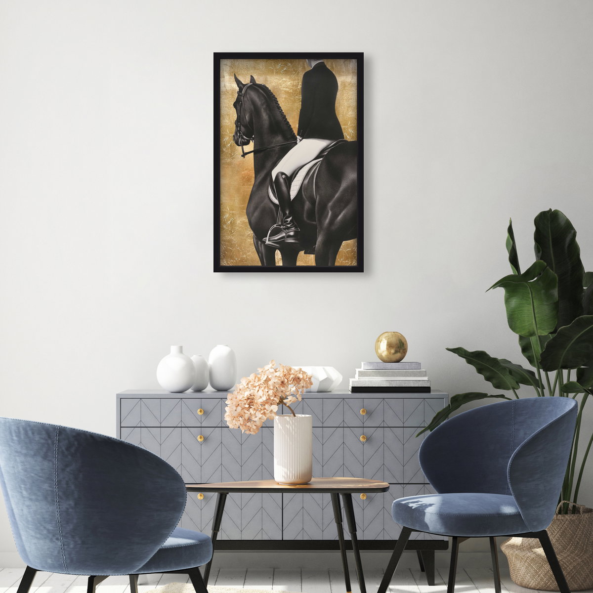 Taming the Rhythm Gold II - With Hand-Applied Gold Leaf (Gold Leaf), Art by Oliver Gal,  20x30 View 3