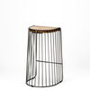 Seagram 30.5' Seat Height Brown Seat Black Metal Frame Stool thumbnail 5
