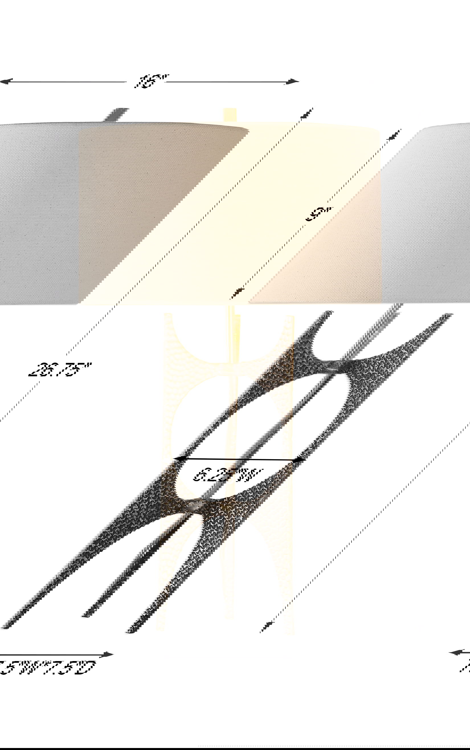 Goldia Antique Bronze Lamp, by Uttermost, 16" width x 26.75" height x 16" depth View 3