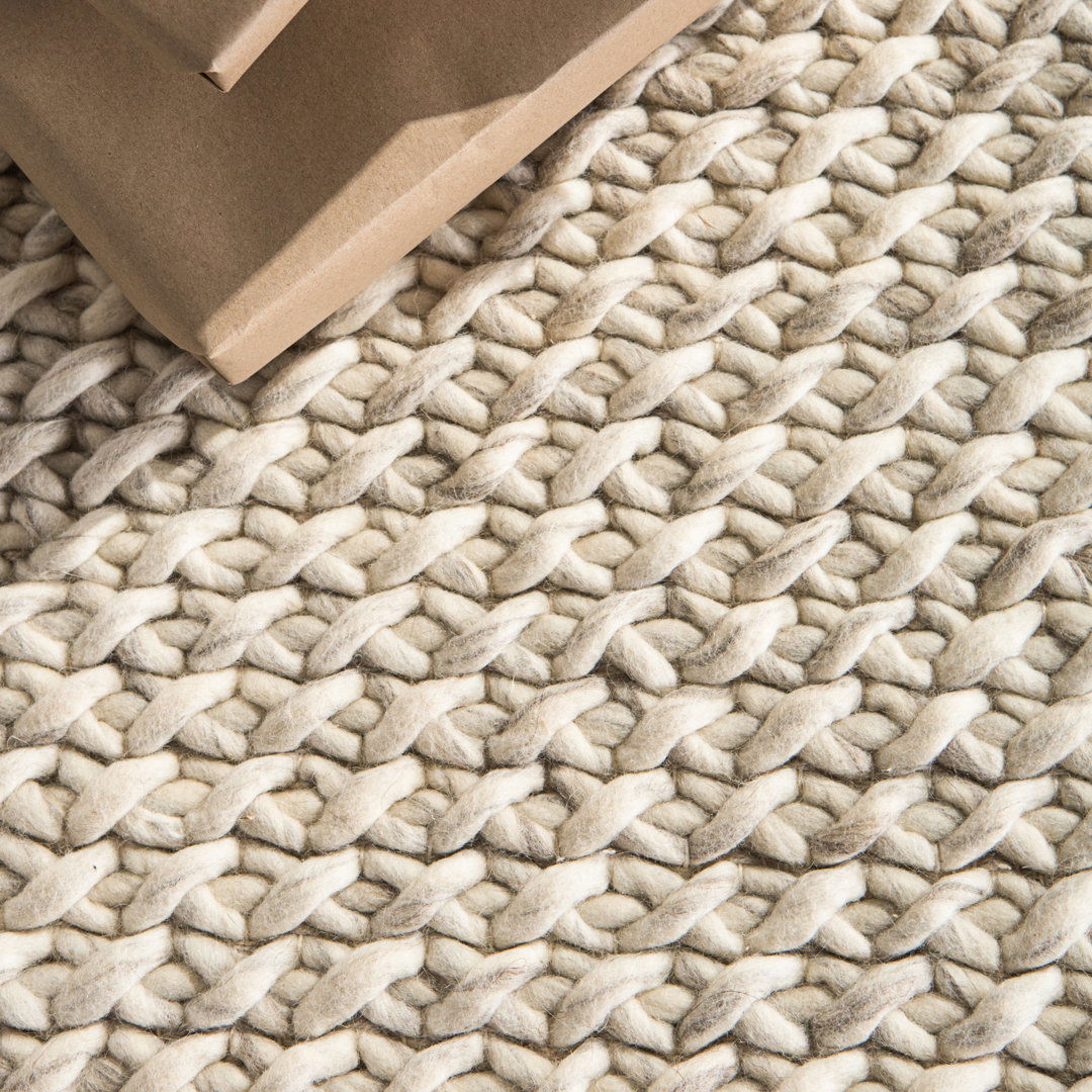 Scandinavia Dula Hand Woven Wool Ivory/Gray Area Rug large image 