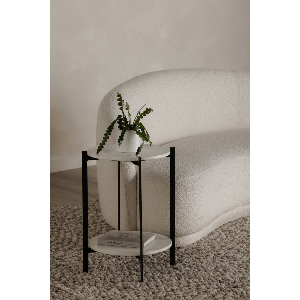 Melanie Accent Table White, Side & End Table by Moe's Home, 18" width x 24" height x 18" depth View 5