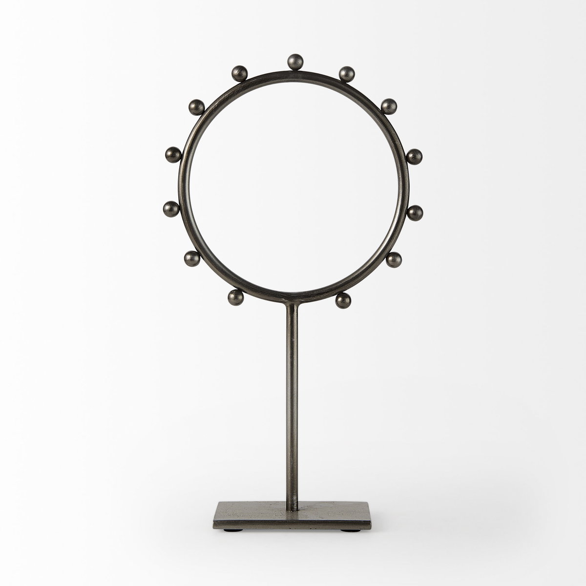 Elio  Large Studded Hoop Object, Decorative Object by Mercana, 8.27" length x 2.95" width x 14.96" height View 2