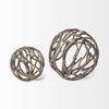 Sphaira Noir I Small 5L x 5W Gold Cast Aluminum Decorative Tree Branch Orb, Decorative Object by Mercana, 4.75" length x 4.75" width x 4.75" height thumbnail 4