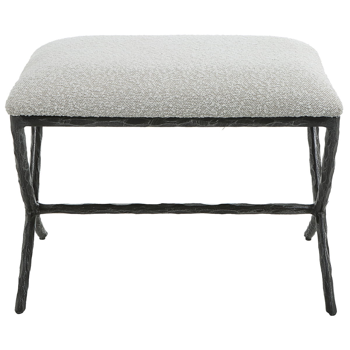 Brisby Gray Fabric Small Bench, Benche by Uttermost, 24" width x 19" height x 16" depth View 1
