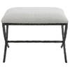 Brisby Gray Fabric Small Bench, Benche by Uttermost, 24" width x 19" height x 16" depth thumbnail 1