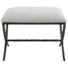 Brisby Gray Fabric Small Bench, Benche by Uttermost, 24" width x 19" height x 16" depth thumbnail 1