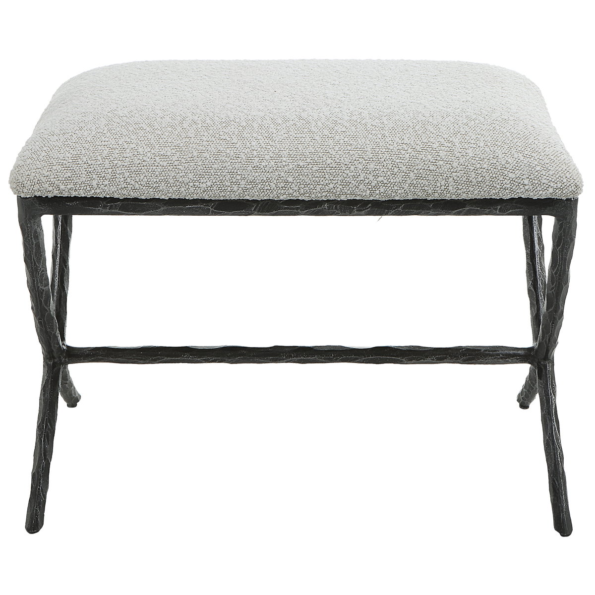 Brisby Gray Fabric Small Bench, Furniture by Uttermost, 24" width x 19" height x 16" depth View 1