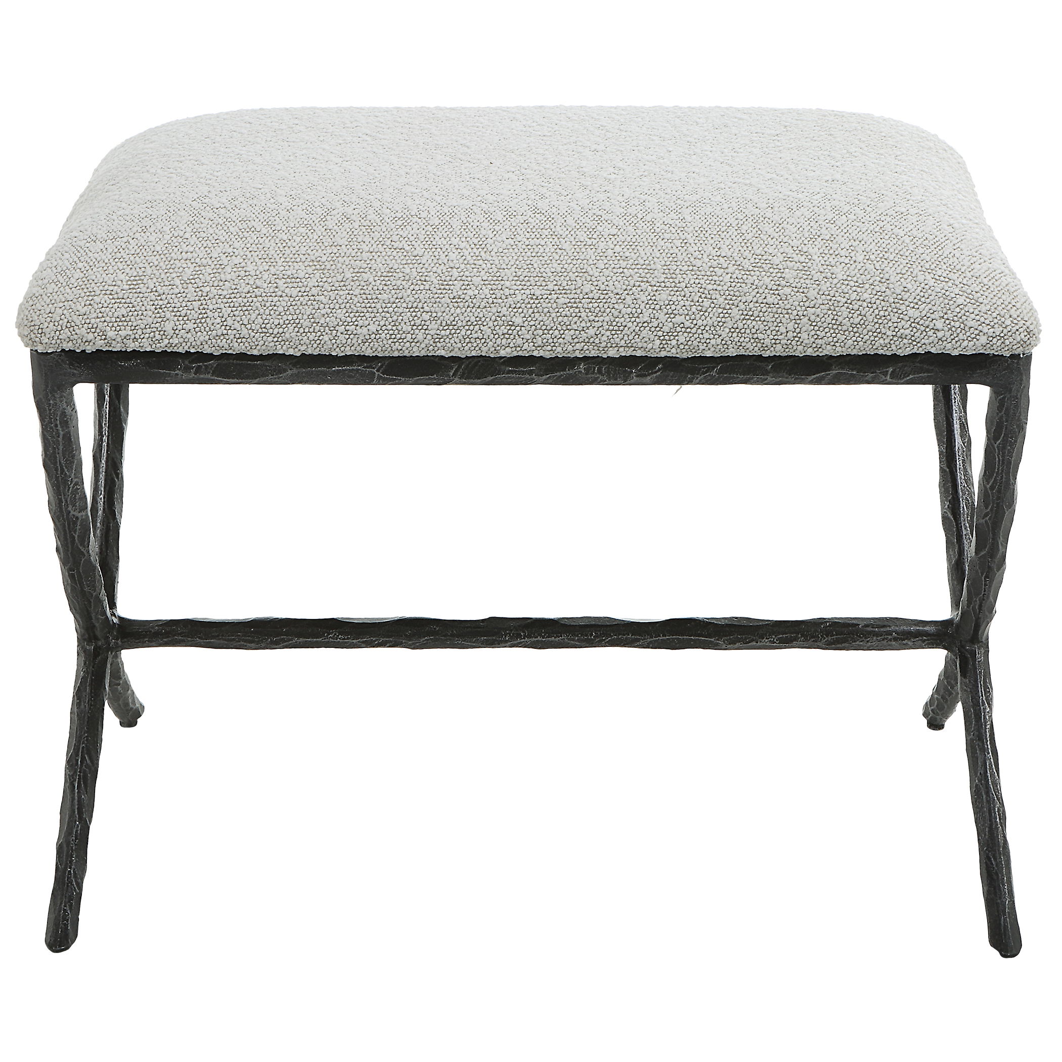Brisby Gray Fabric Small Bench large image 