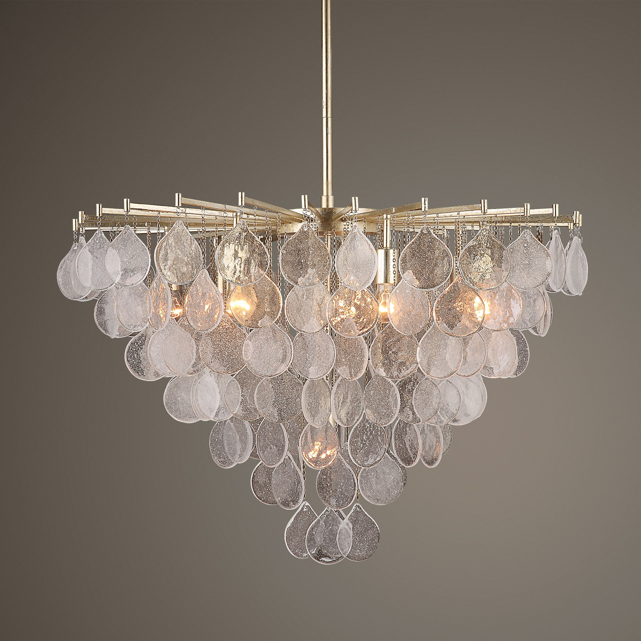 Goccia 8 Light Tear Drop Glass Pendant, Ceiling Light by Uttermost, 38" width x 27.25" height x 38" diameter x 38" depth View 2