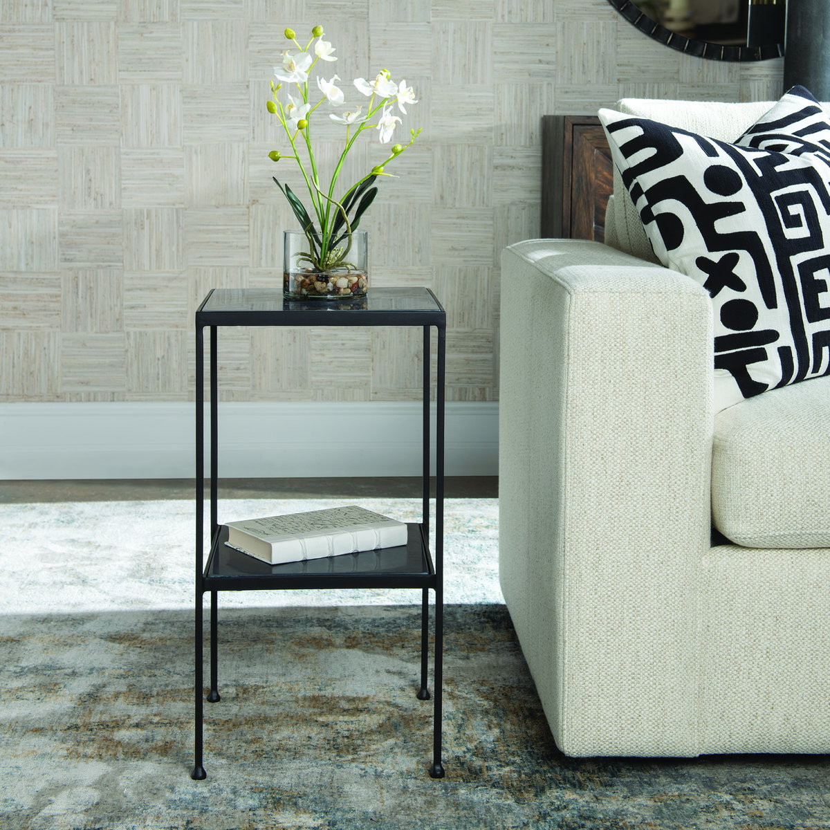 Sherwood Square Marble Accent Table, Side & End Table by Uttermost, 13" width x 25" height x 13" depth View 2