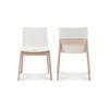 Deco Oak Dining Chair Cream White Pvc - Set Of Two, by Moe's Home, 21.25" width x 31.1" height x 21.25" depth thumbnail 3
